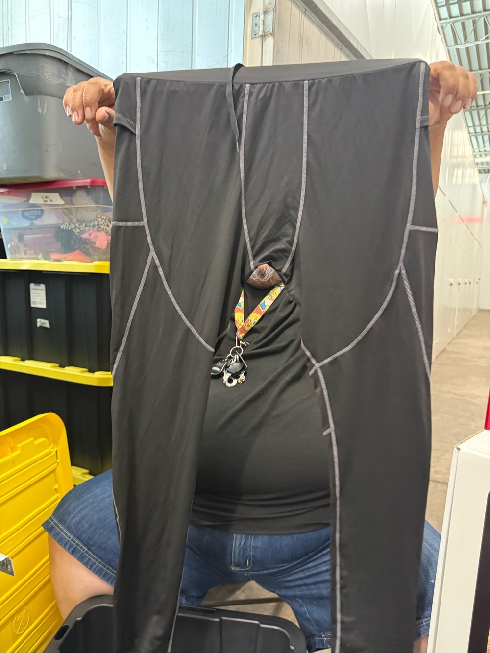 Men's Black Performance Joggers with Contrast Stitching